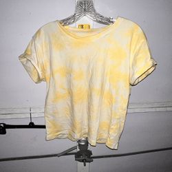 Woman’s Yellow Silk  Skirt With T Shirt 