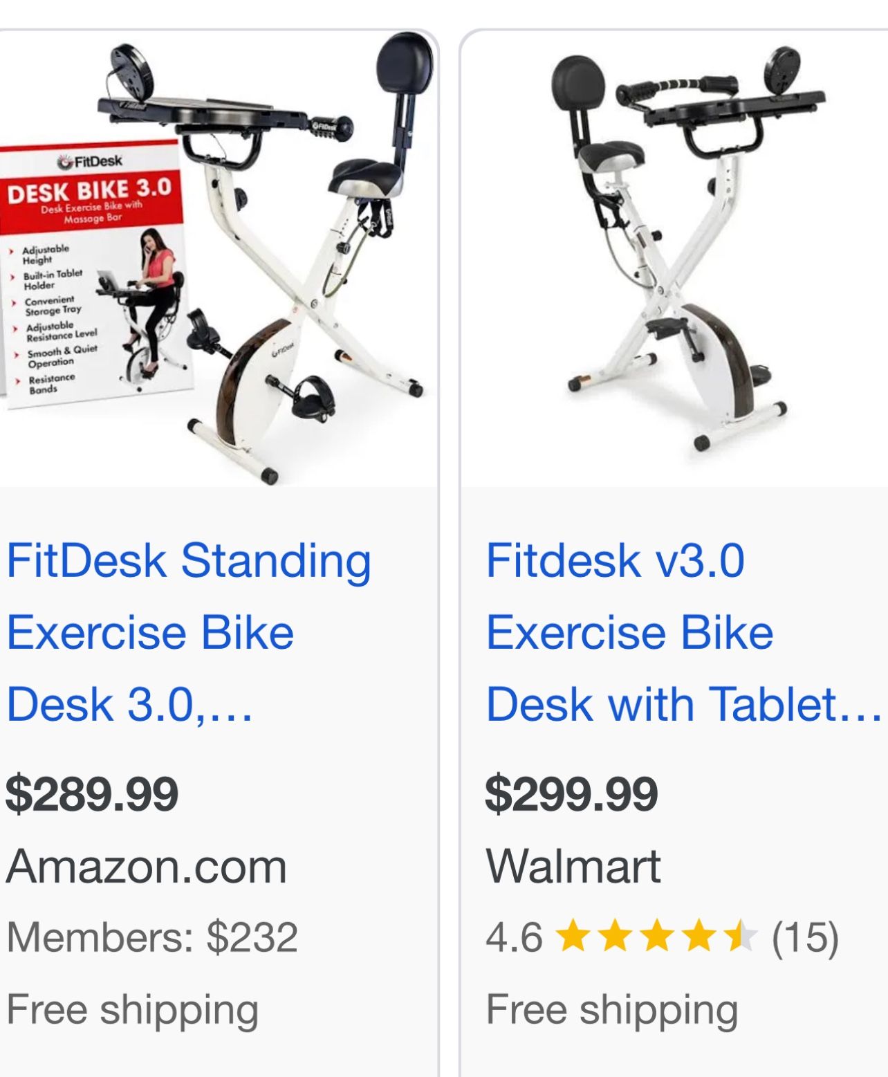 White Foldable Stationary Bike