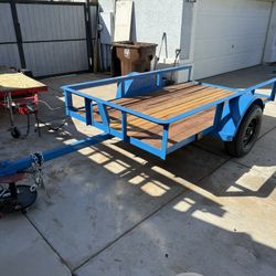 Trailer Flatbed 5' By 10' With Tongue Tilt & Airbag