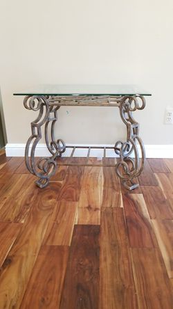 Glass IRON end table great condition