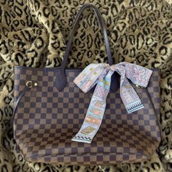 LV Neverfull MM Damier Ebene Tote Bag