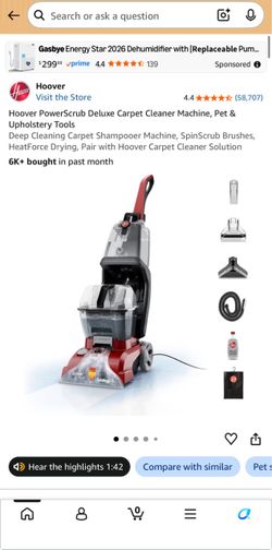 Hoover power scrub deluxe carpet cleaner