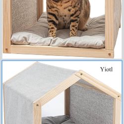 Cat House with Mat Indoor Cat Condo, Minimalist Design Pet Furniture, Cat Cave Furniture, Small Dog Bed