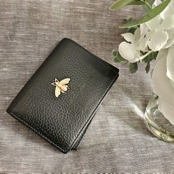 Men's Gucci Bumble Bee Black Leather Wallet  (LIMITED EDITION)