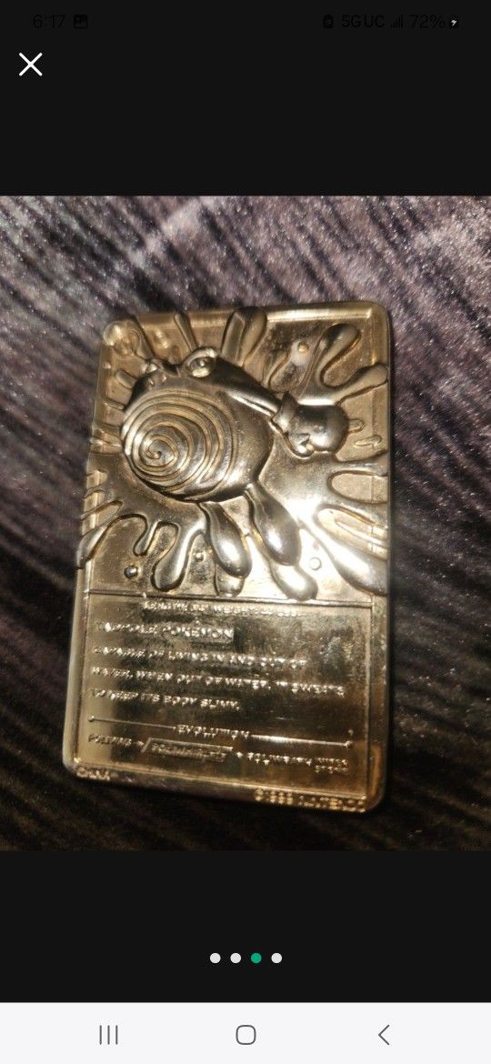 Pokemon Collectible Gold Card