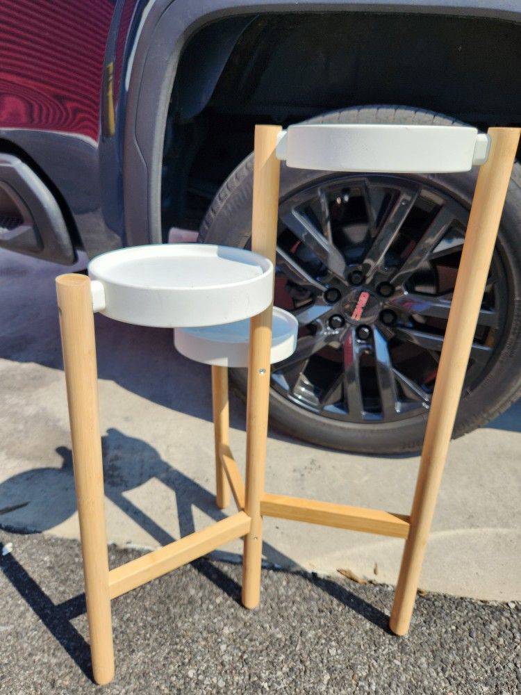 IKEA SATSUMAS Plant Stand Bamboo/white