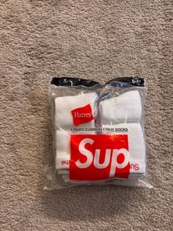 White Supreme socks 6-12