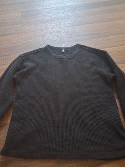 Dark Olive Waffle Knit Crewneck Sweater