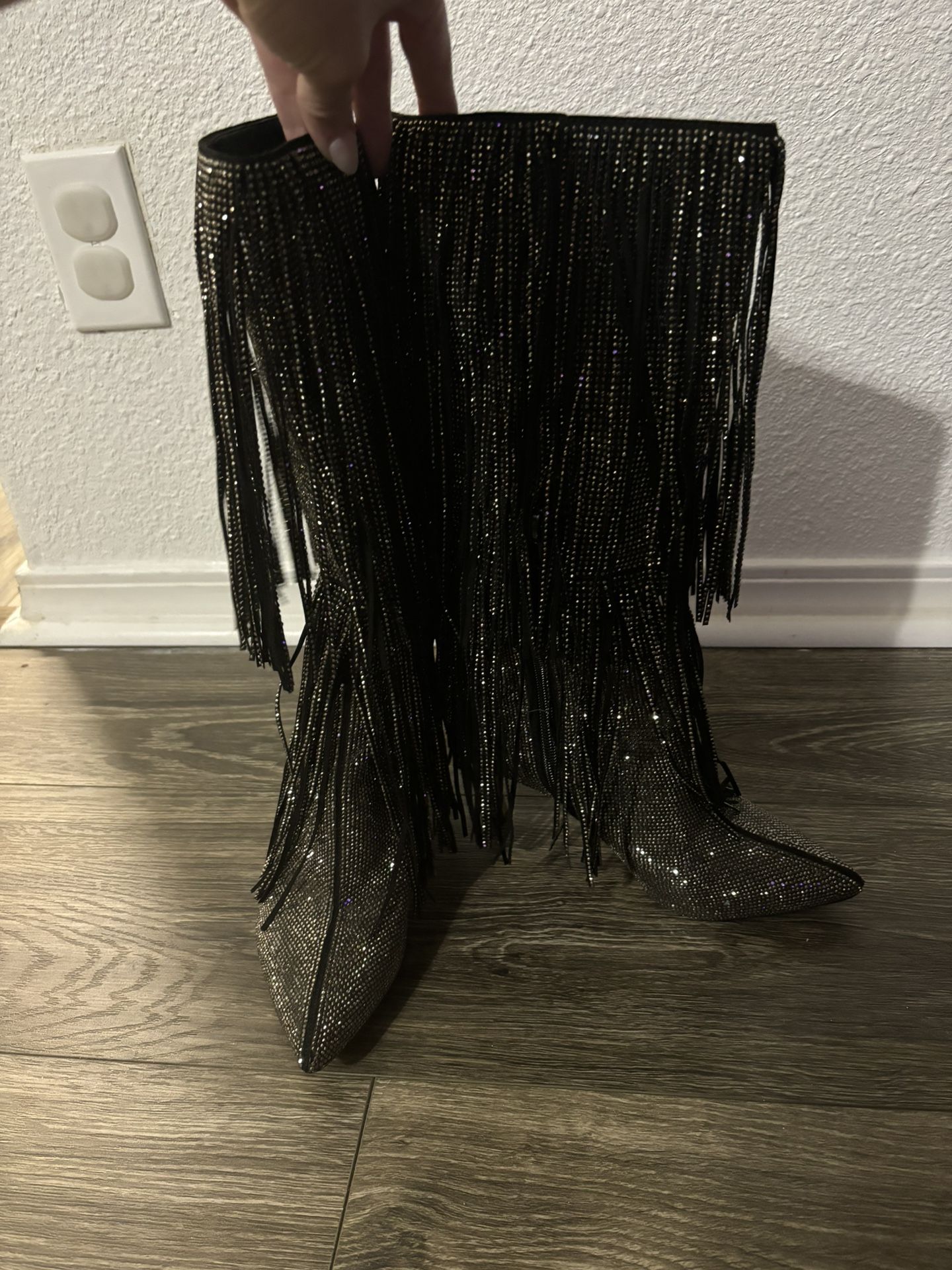 Sparkly Fringe Boots