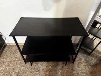 Black metal frame study and coffee table set