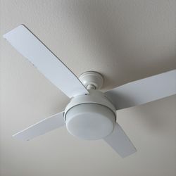 Hunter Dempsey 44” Indoor Ceiling Fan with LED Light & Remote – Fresh White 