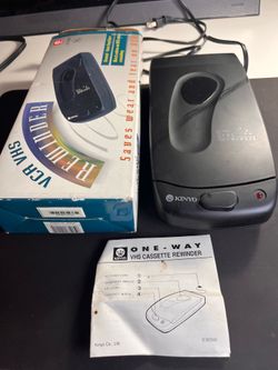 Kinyo VHS Video Cassette Tape Rewinder UV-428 Auto Stop Orginal Box Works Great