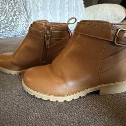 Girls Toddler Cognac Leather Boots 