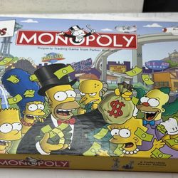 The Simpsons Monopoly Board Game Parker Brothers NEW Open Box Complete Pewter Tokens Box Damage