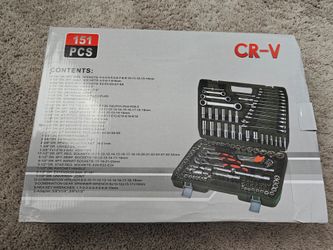 Brand New 151-Piece Professional CR-V Automotive Repair Tool Set, SAE & Metric,24 tooth