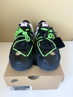 ✅Nike Blazer Low x Off-White™️ Black & Electro Green  