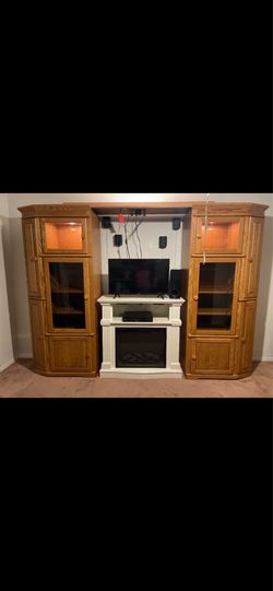 Entertainment Center, Fire place, couch set
