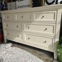 Solid Wood Off-White Dresser 