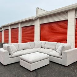 Modular Cloud Sectional With Ottoman
