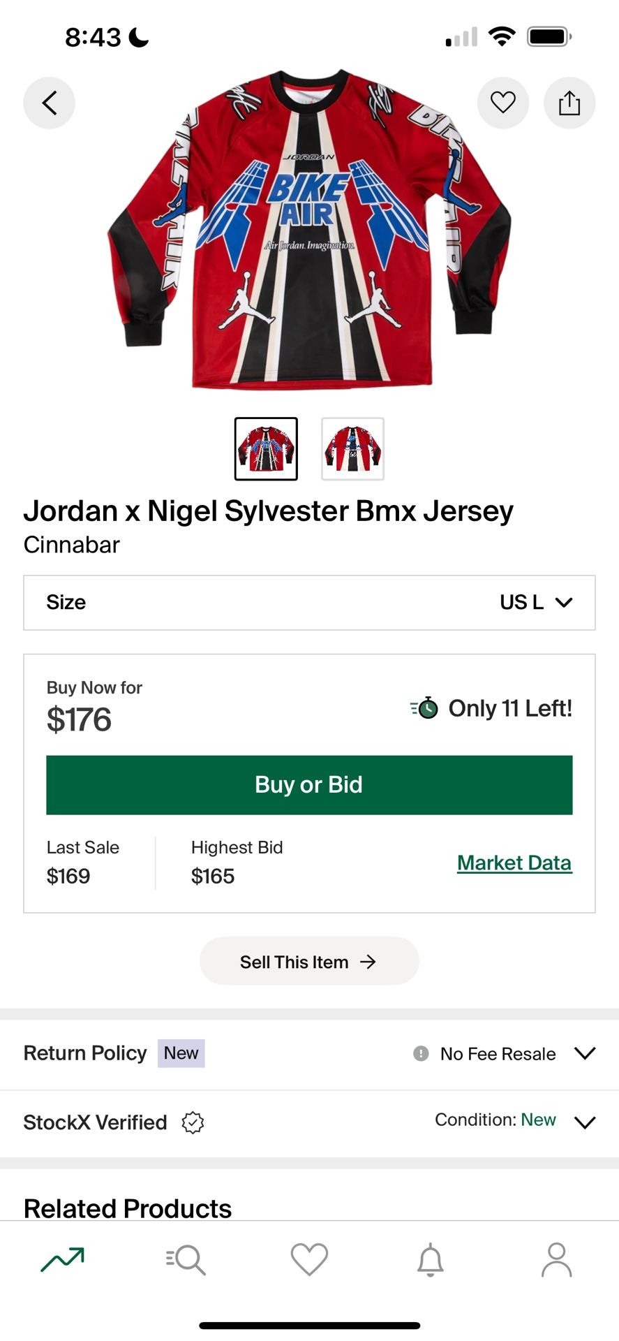 Jordan Nigel Jersey Size Large