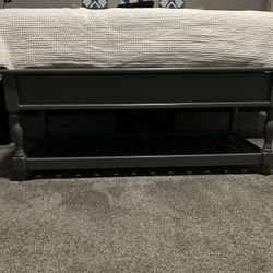 Grey Wood Storage Bench