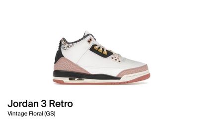Nike  Air Jordan 3 Retro GS Vintage Floral' AJ3 441140-100