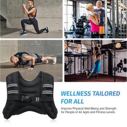 ZELUS Weighted Vest, 12lb Weight Vest with Reflective Stripe for Workout, Strength Training, Running, Fitness, Muscle 