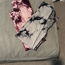 2 Pair Workout Leggings Medium 