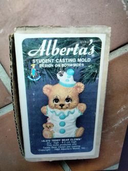 Vintage Mold of Small Teddy Bear Clown Ornament for Casting Ceramics