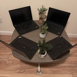 4 ThinkPad T Series Laptops Win10 and 11 (Intel Core i7/AMD Ryzen 5 and 7) 256GB