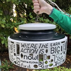 Vtg 60s MCM Hanging Swag Lamp Hippie Style