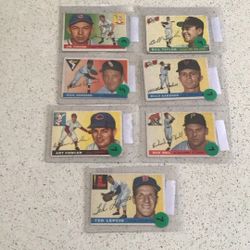 Vintage 1955 Topps Baseball Cards Lot Of (7)