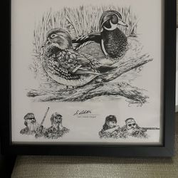 Duck Lithograph Signed By Si Robertson