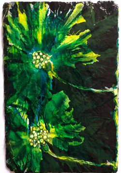 Slate Floral Flowers Picture Ready to Hang Artwork