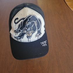 Ed Hardy Panther Trucker Hat Black White Mesh Snapback Cap Tattoo 
Graphic Y2K. One size fits most, adjustble.  Perfect shape, like new, 
please see p