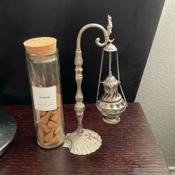 Silver Incense Burner Holder 