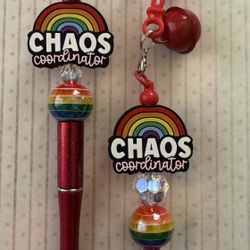 Teacher Gifts Beaded Pen And Keychain Set