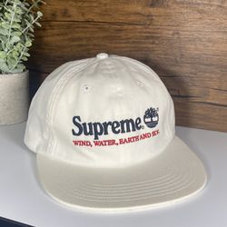 Supreme x Timberland Panel Hat - White Leather Snapback - OS -