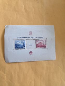 Postage Stamps Czechoslovakia 1937 Celostatna Vystava Postovych Bratislava