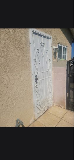 White Wrought Iron Security Door