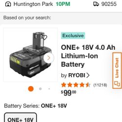 ONE+ 18V 4.0 Ah Lithium-Ion Battery
by

RYOBI