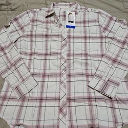 Weatherproof Vintage Women's Long Sleeve Button Down Flannel Shirt
