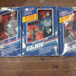 set of three Hasbro G.I. Joe Hall of Fame 12-inch action figures from the early 1990s. 