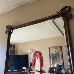 Vintage Wall Mirror Has Small Nick On Wood Nothing Major