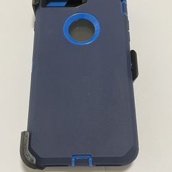 For iPhone 6 Plus / 7 Plus / 8 Plus Blue Belt Clíp Case Holster Defender Rugged Shockproof 