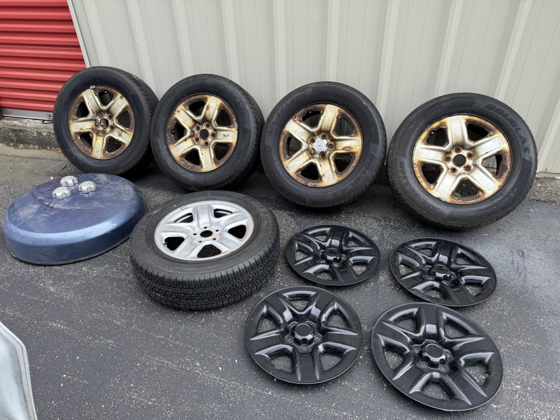 5x114 Wheels and Tires 5 of them in total Want gone clearing out storage