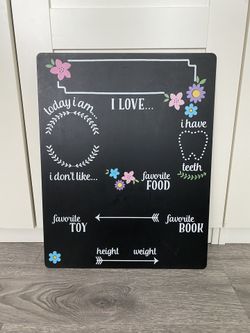 Kids Child Toddler Milestone Board Chalkboard Wooden Back To School Supplies Monthly All About Me Keepsake Memories Memory Back To School First Day