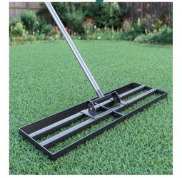 Lawn Leveling Rake 30"x10" with 78" Adjustable Stainless Steel Extened Handle,Heavy-Duty Leveling Tool for Garden, Yard & Landscaping