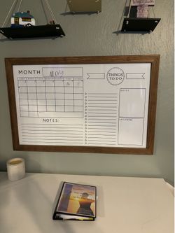 Dry erase calendar