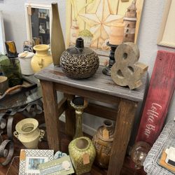 Unique Rustic Driftwood Grey Top Wooden Accent Table Farmhouse Entry or Side Table Shabby Chic